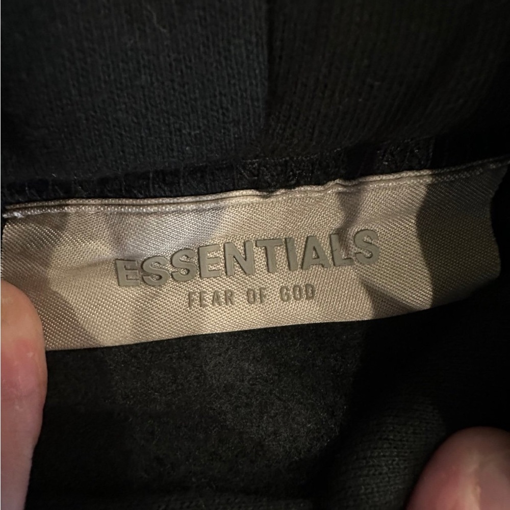 Fear of God ESSENTIALS Black Hoodie Sweatshirt - Picture 3 of 5